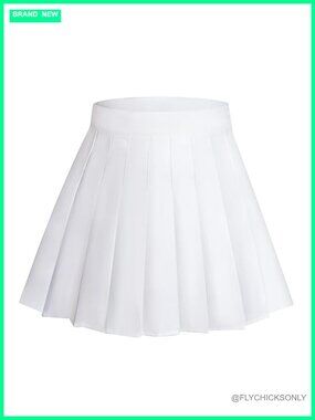 High Waisted Pleated Mini Skirt with Lining Shorts for Tennis Cheerleading